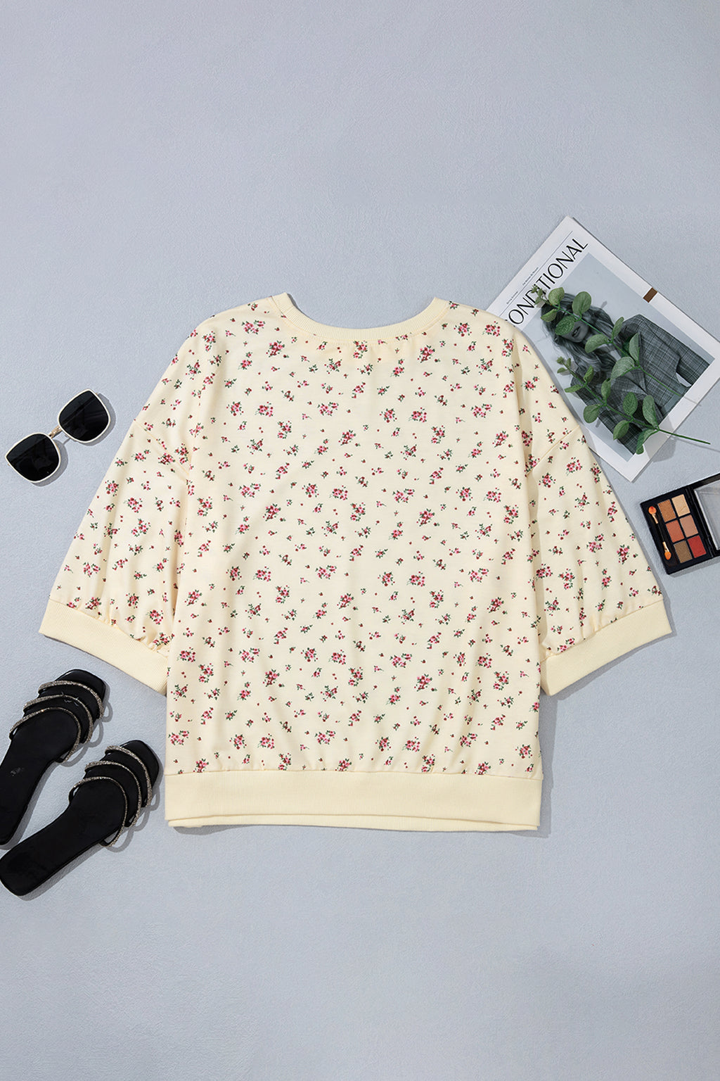 Floral and Colorblock Blouse