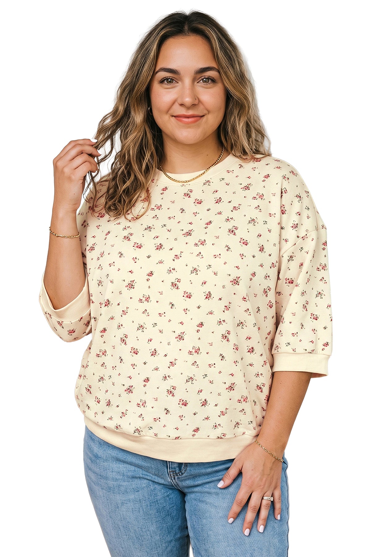 Floral and Colorblock Blouse