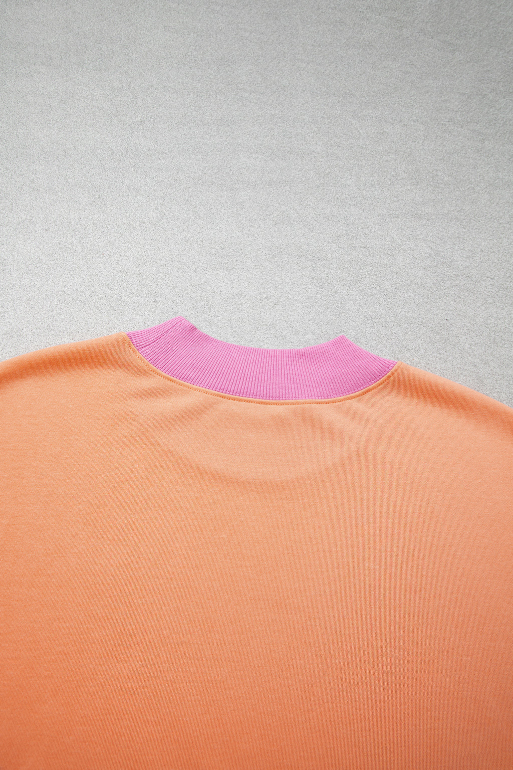 Pink Red Contrast Trim Plus Size Sweatshirt