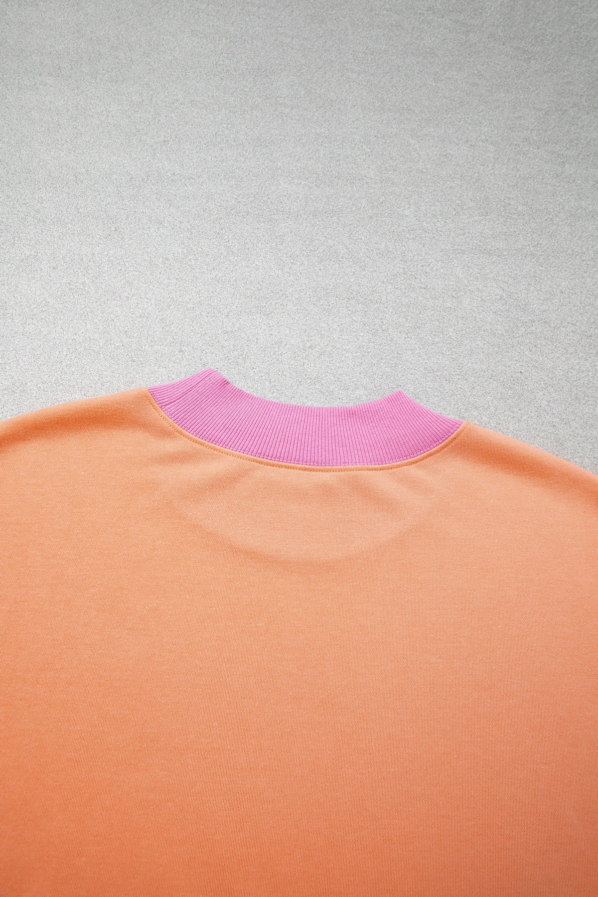 Pink Red Contrast Trim Plus Size Sweatshirt