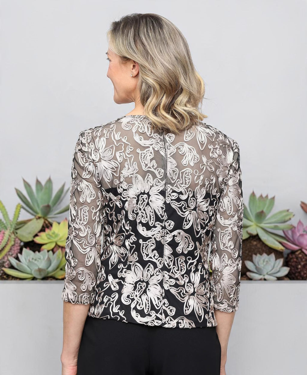 Alex Evenings Women's Soutache Trim Embellished Top XL