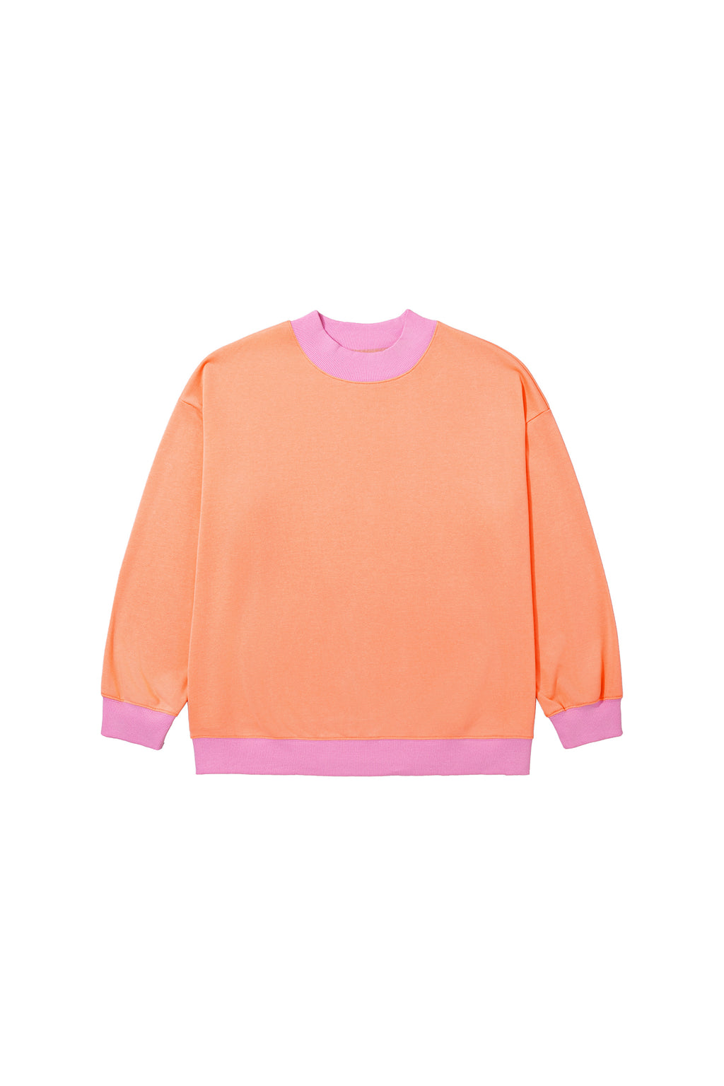 Pink Red Contrast Trim Plus Size Sweatshirt