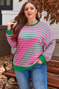 Pink Stripe Waffle Knit Pullover