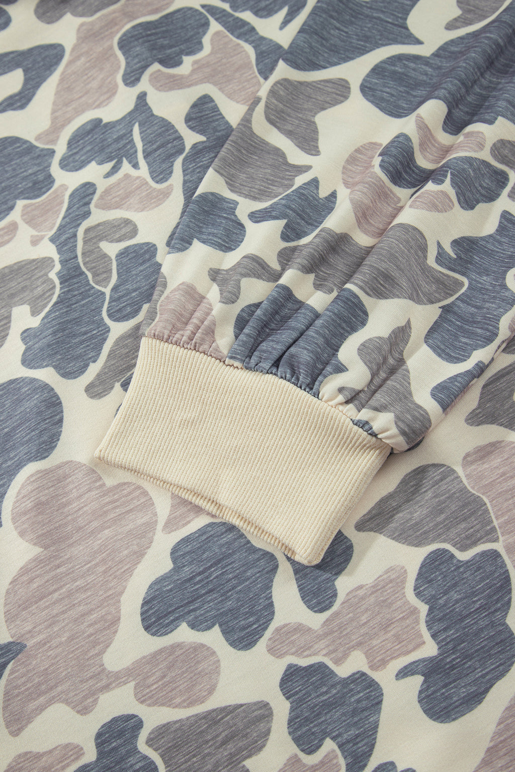 Multicolour Casual Camo V-Neck Buttoned Sweatshirt