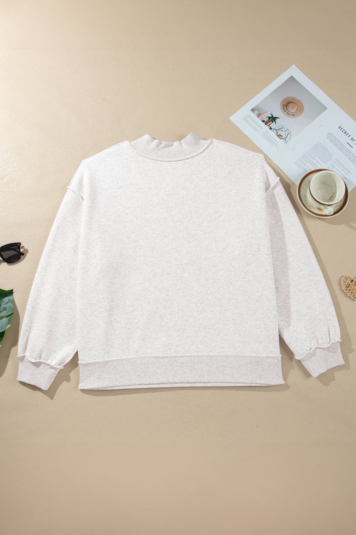 Gray WWJD Applique Exposed Seam Drop Shoulder Sweatshirt