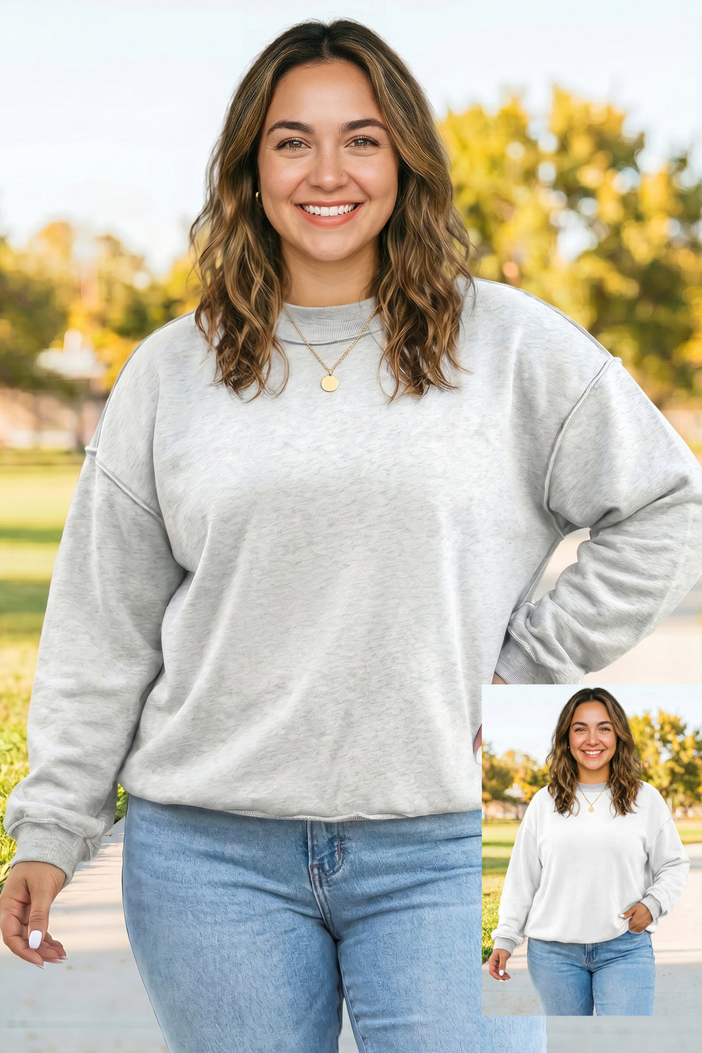 Racing Red Exposed Seam Detail Reversible Double Wear Plus Size Sweatshirt