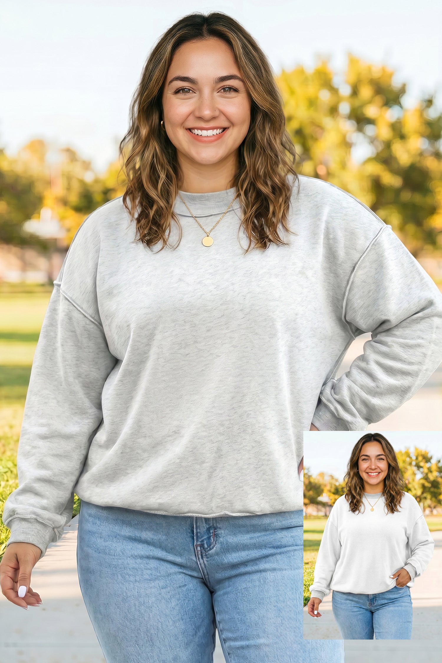 Racing Red Exposed Seam Detail Reversible Double Wear Plus Size Sweatshirt