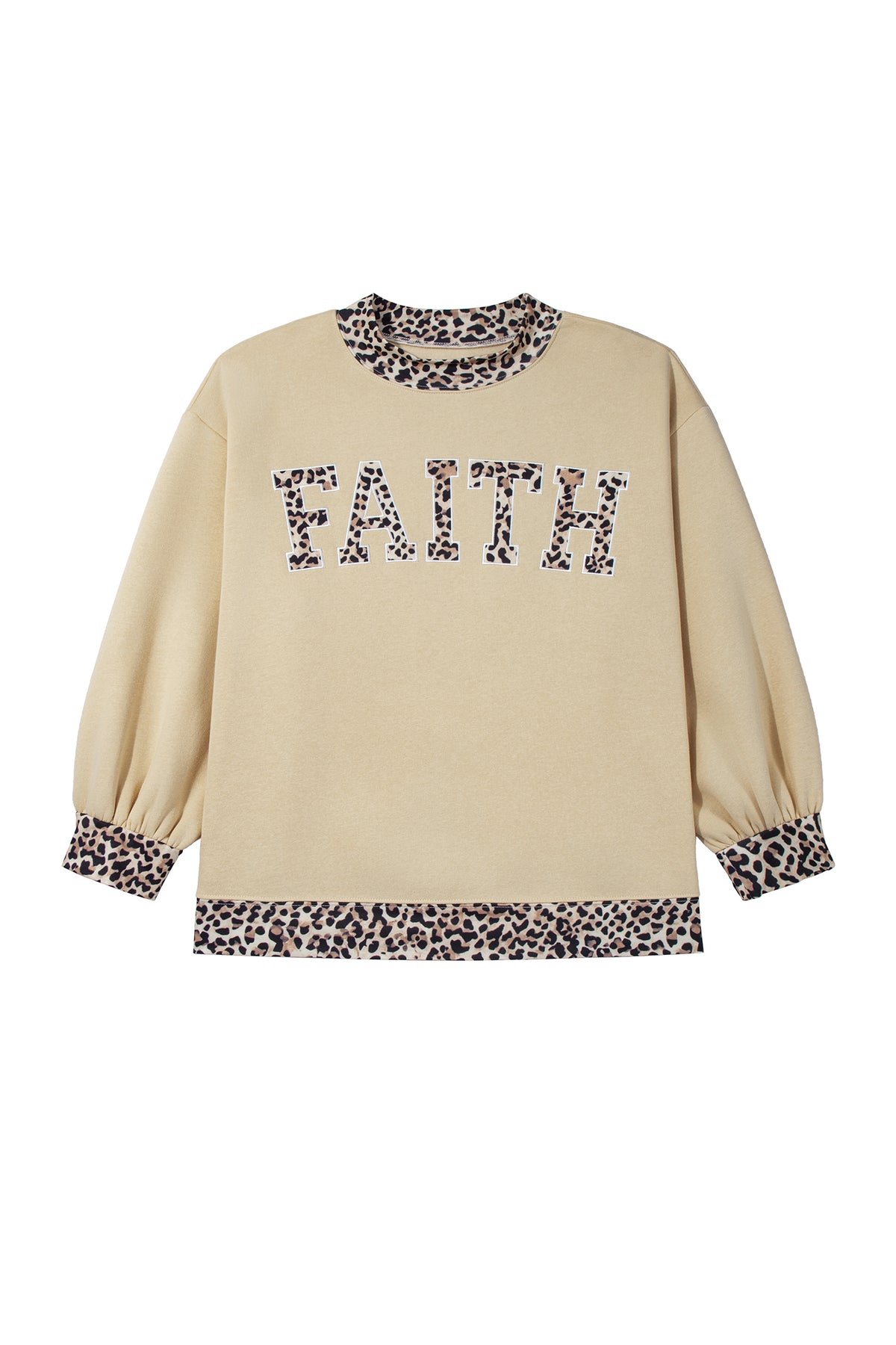 Coffee Plus Size Polka Dot Trim Mock Neck BLESS Graphic Sweatshirt