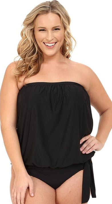 Black Swim Bandini Plus Size 24W
