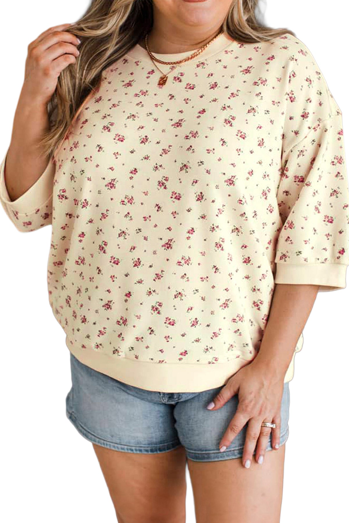 Floral and Colorblock Blouse