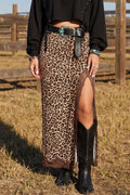 Cheetah Print and Lace Maxi Western Skirt