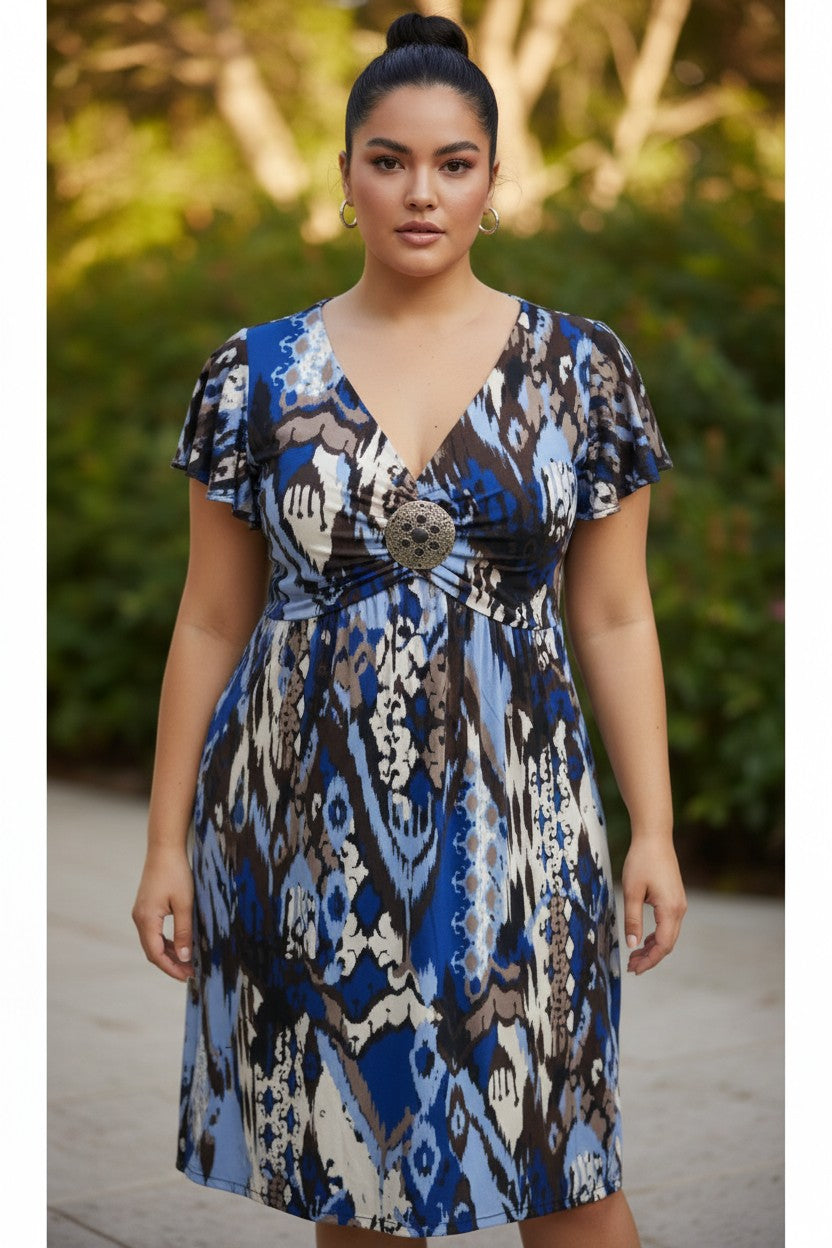 Style & Co Assymetrical Print Western Medallion
