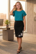 Casual Flutter Sleeve Round Neck Blouse