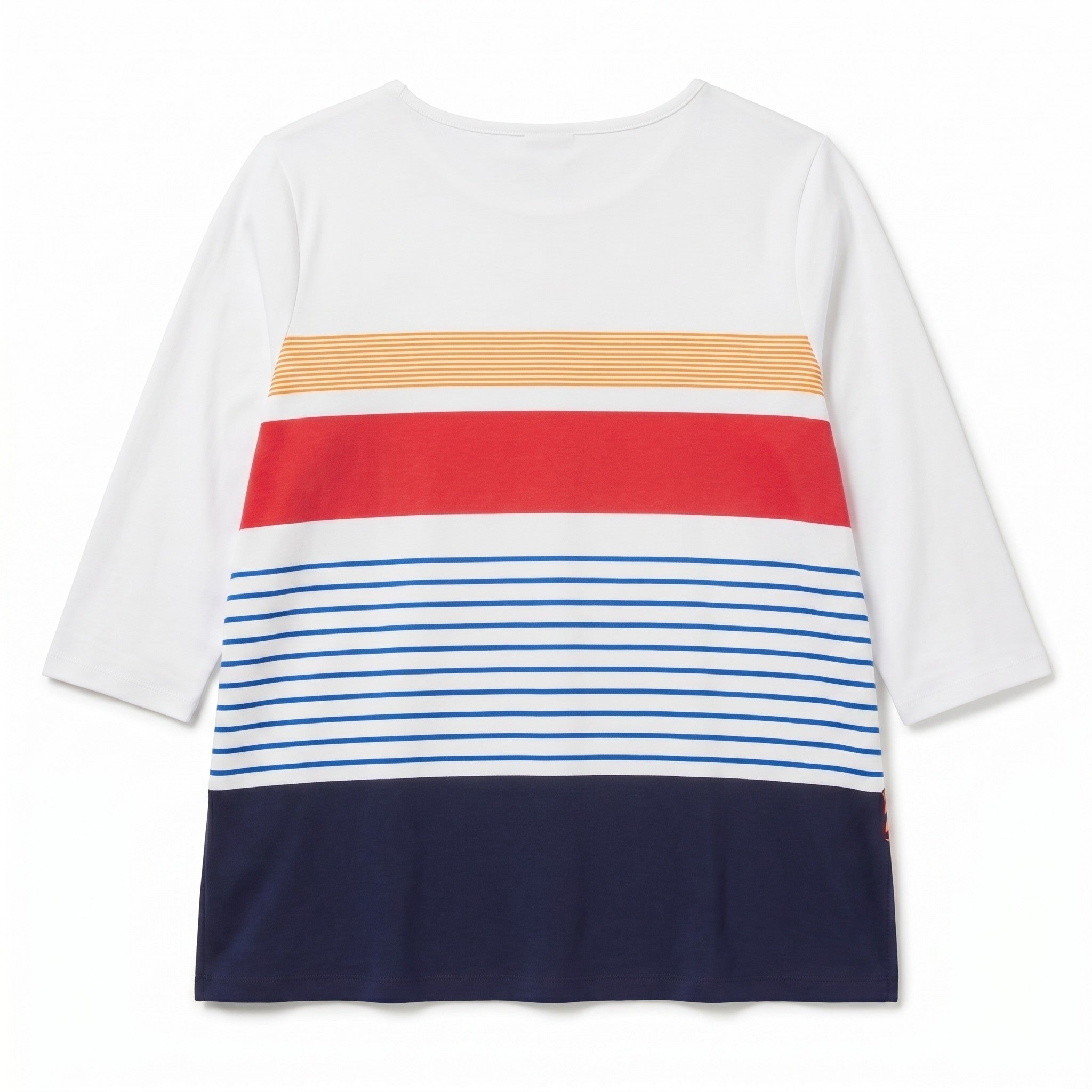 Half Sleeve Red Whit Blue and Orange Floral Sache TShirt