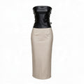 Pretty Little Thing Faux Leather 3 Piece Midi Skirt Set