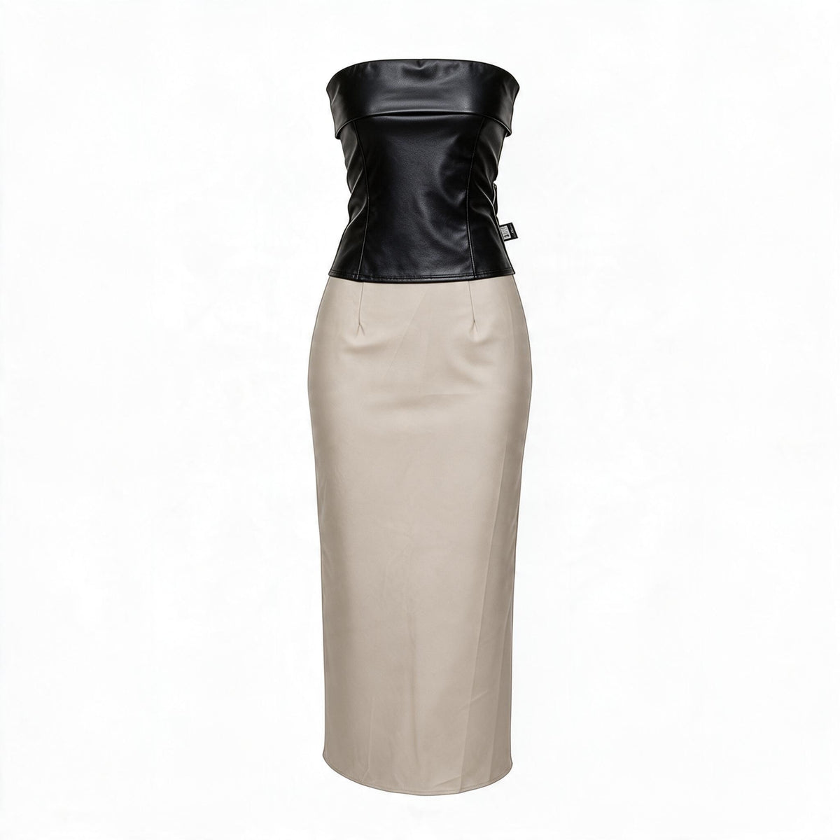 Pretty Little Thing Faux Leather 3 Piece Midi Skirt Set