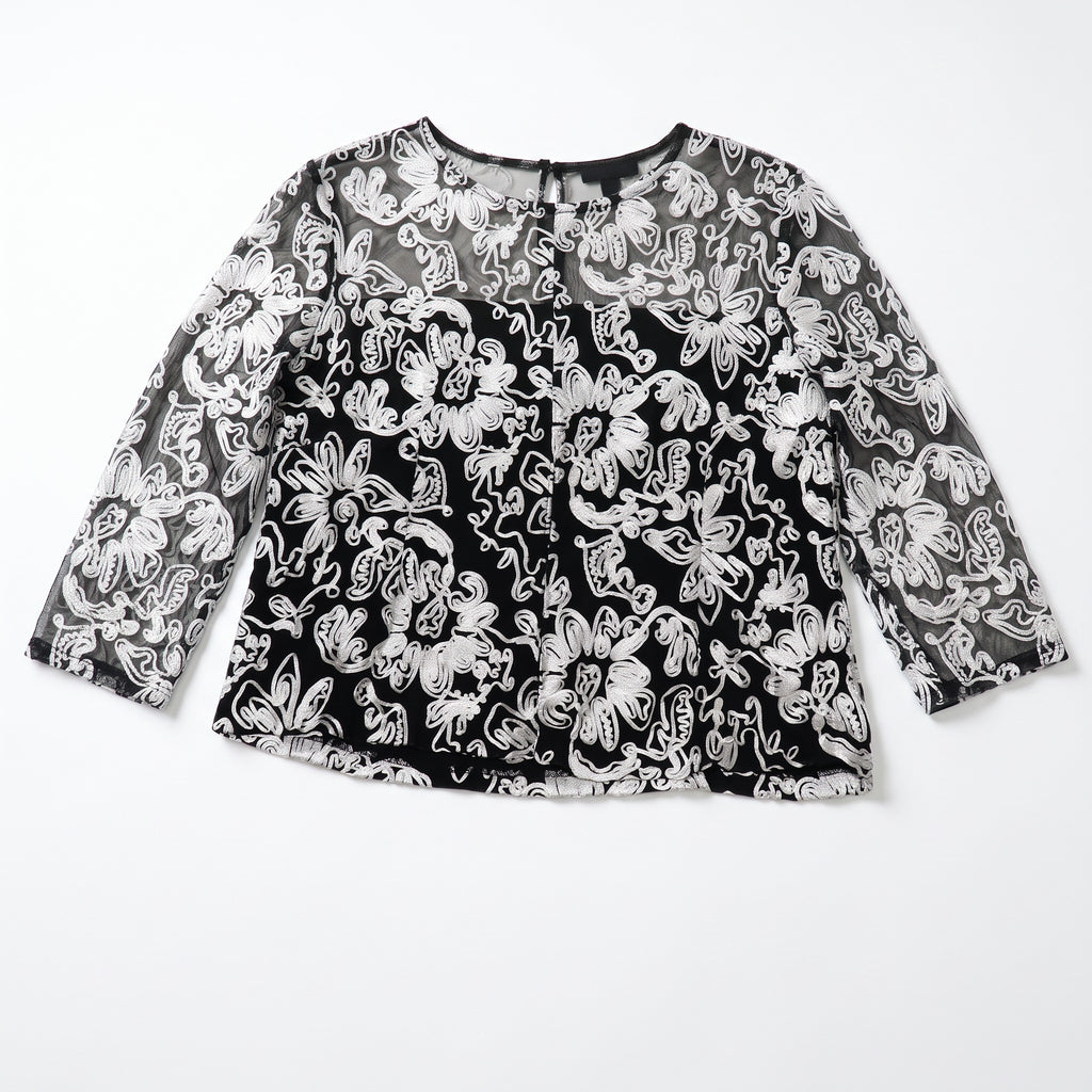 Alex Evenings Women's Soutache Trim Embellished Top XL