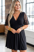 Torrid Sheer Sleeve Black Skater Dress