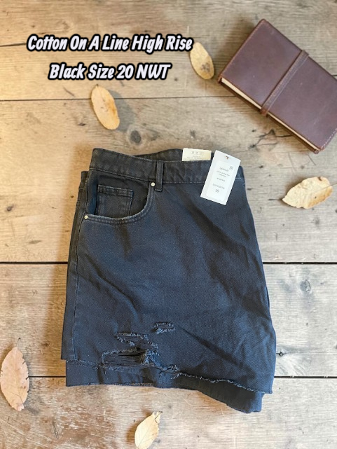 Cotton On High Rise Distressed Denim Shorts