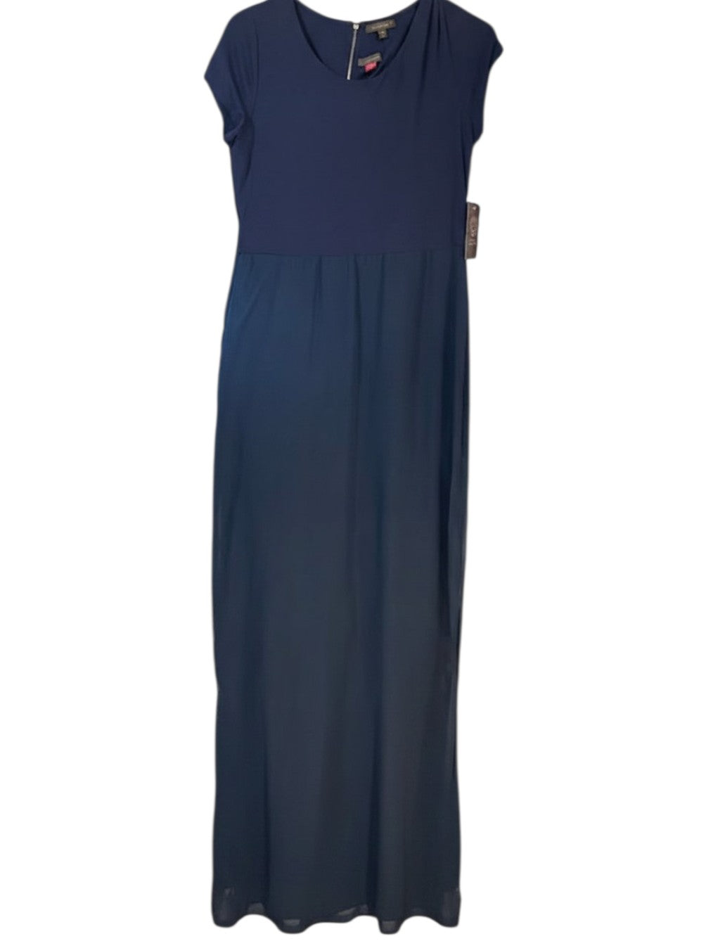 Vince Camuto Blue Sheer Short Sleeve Dress