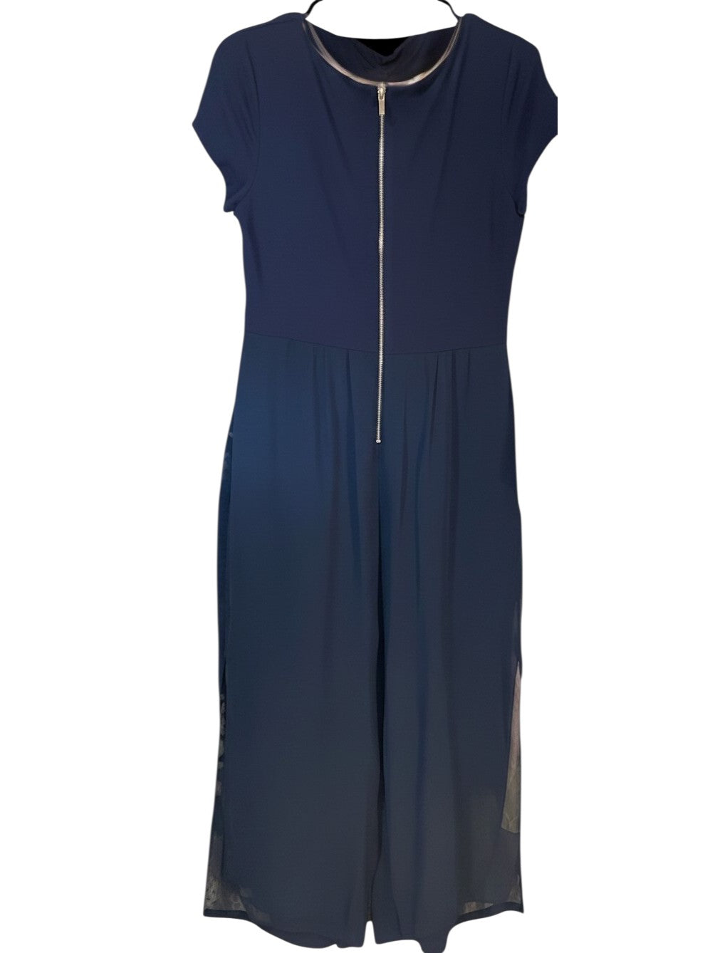 Vince Camuto Blue Sheer Short Sleeve Dress