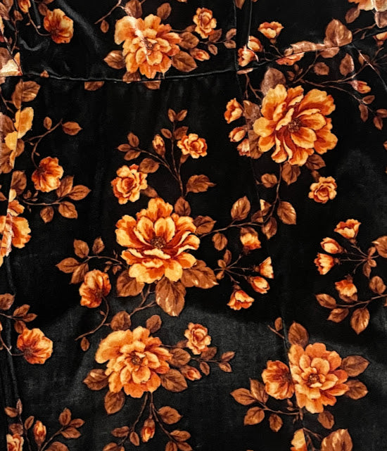 Torrid Orange Floral Velvet Pinnafore Dress