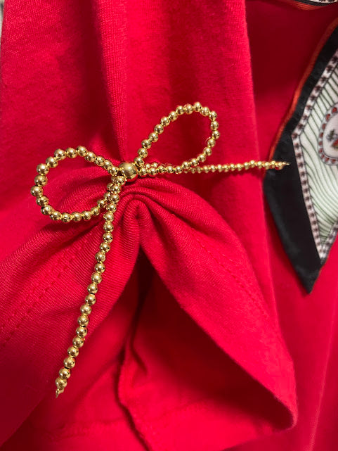 Somethinguluv Red Country Jetsetter Bow Applique