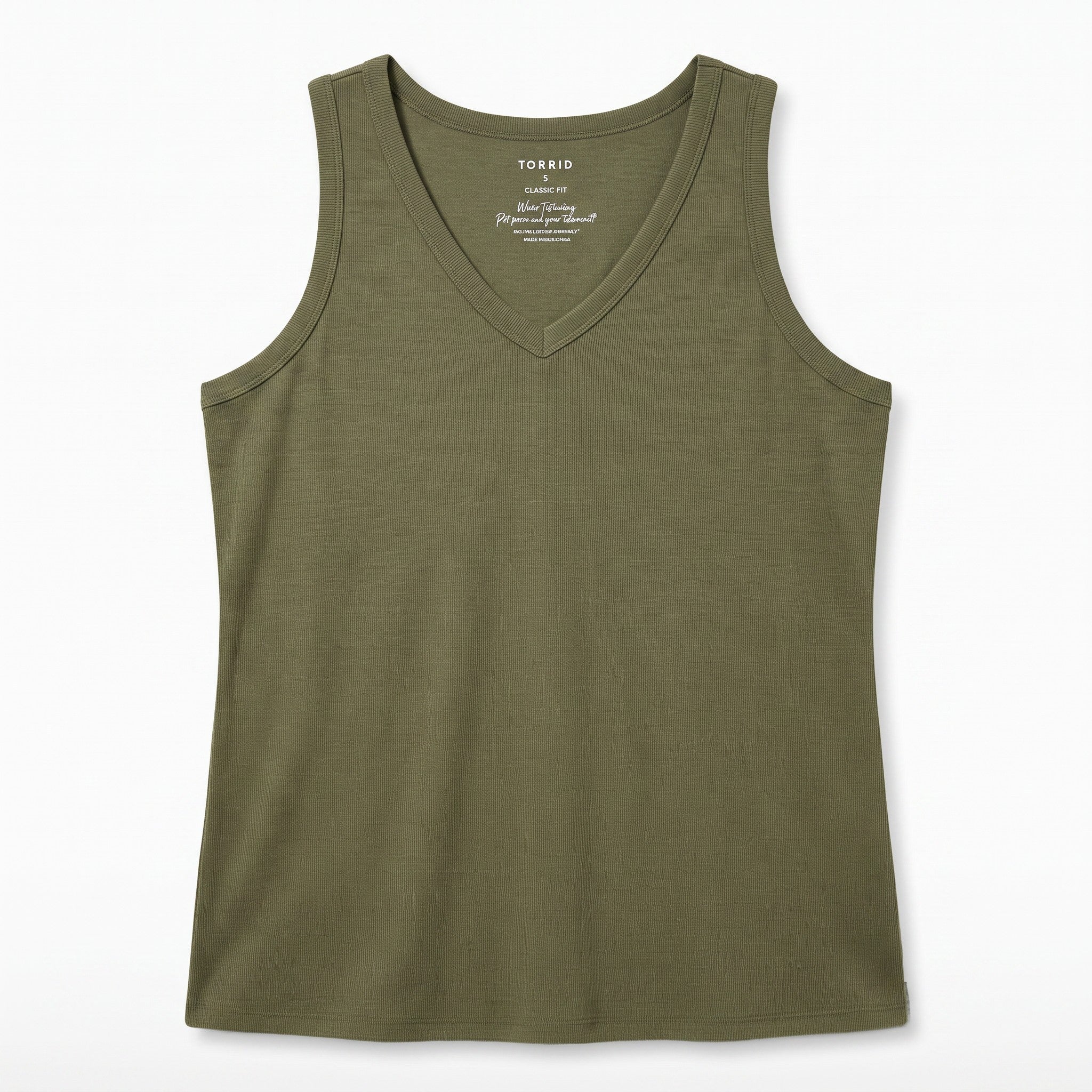 Torrid Classic Fit Green Knit Tank Top