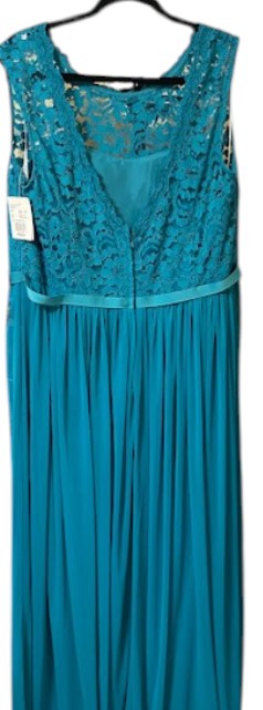 Davids Bridal db Studio Mesh Lace Cap Aqua Green Gown