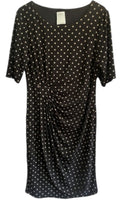 Connected Woman Black and Taupe Faux Wrap Dress
