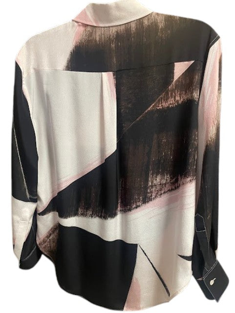 Alexander McQueen Black/Pink/Cream Gradient Button Up Blouse