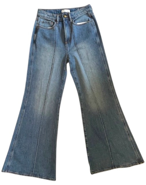 Loft Super Flare Pintuck Front Jeans Size 2
