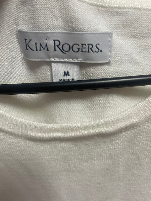 Kim Rogers Cream/Black 3/4 Sleeve Sweater