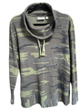 Belle by Susan Gravel Cowl Neck Camo LS Top