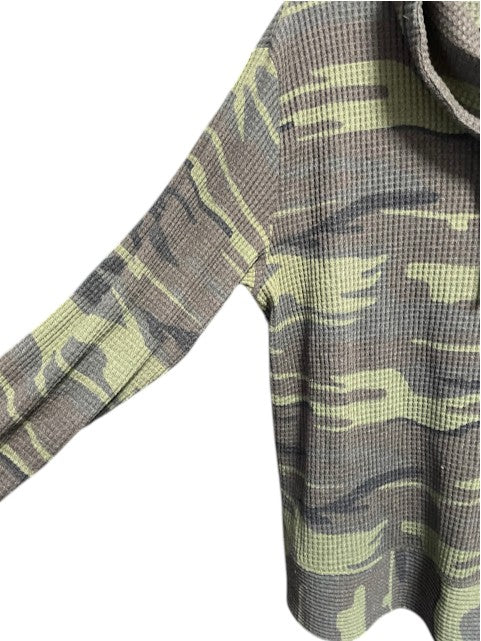 Belle by Susan Gravel Cowl Neck Camo LS Top