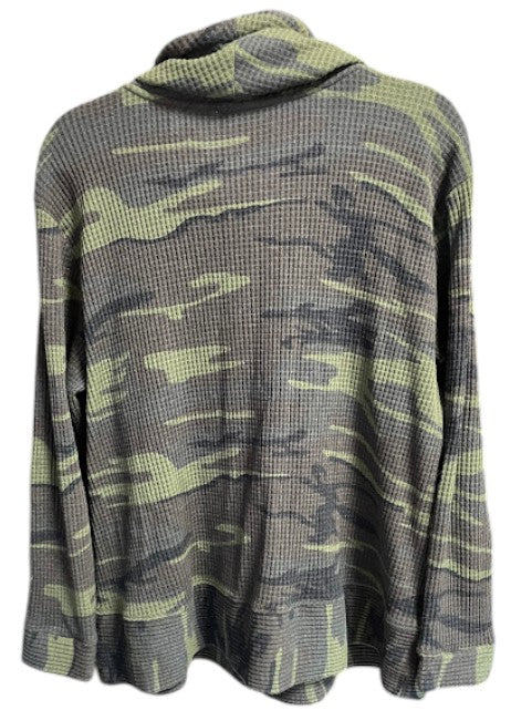 Belle by Susan Gravel Cowl Neck Camo LS Top