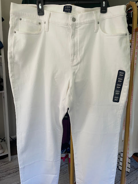J Crew Cropped White Jeans