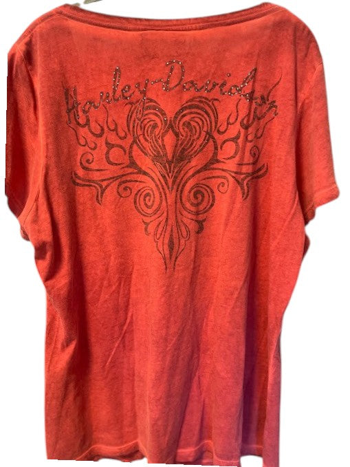 Harley Davidson "Bling" V neck Short Sleeve Tee- Excellent Used Condition