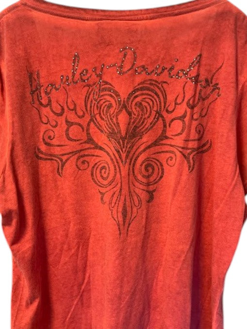 Harley Davidson "Bling" V neck Short Sleeve Tee- Excellent Used Condition