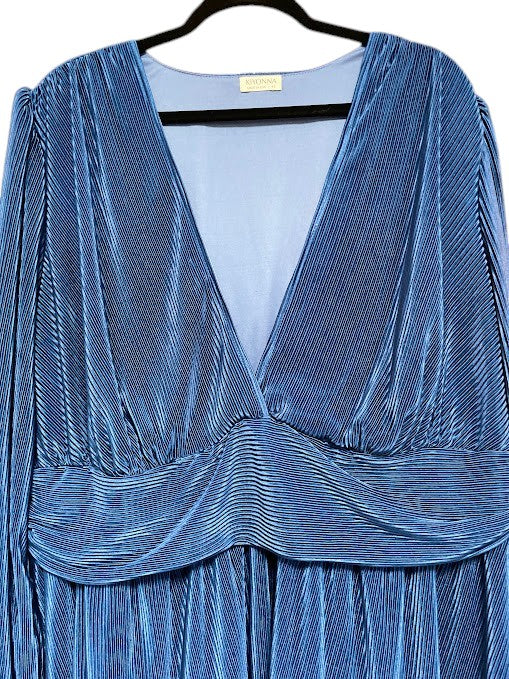 Kyona Pleated Empire Waist Peplum Blouse sz 4x