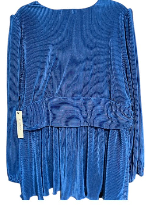 Kyona Pleated Empire Waist Peplum Blouse sz 4x