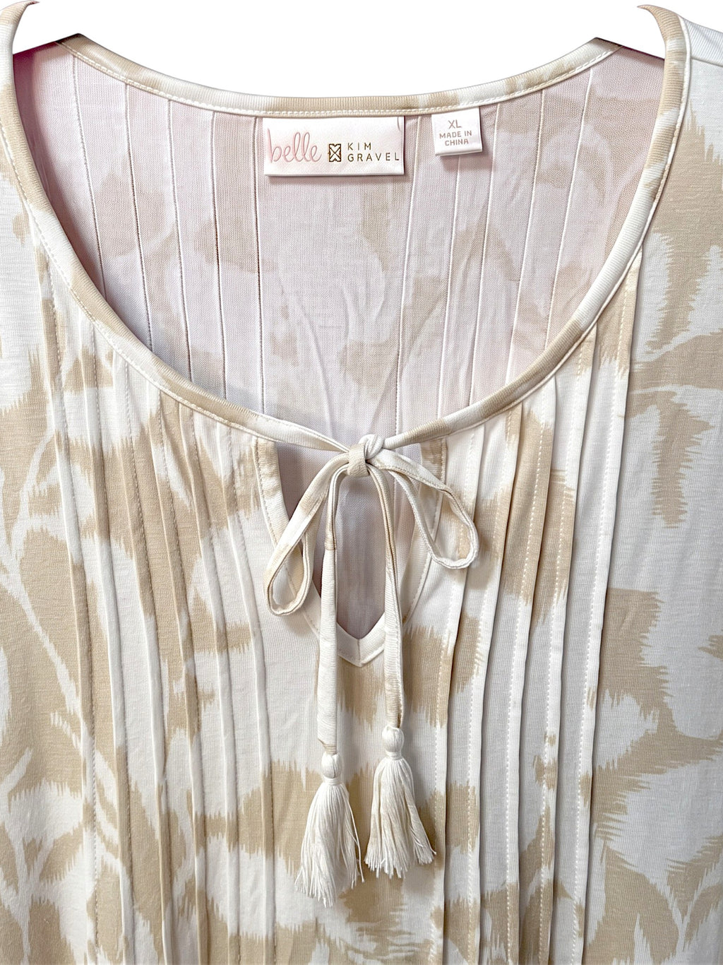 Belle by Kim Gravel  1/2 sleeve tie front Tee Shirt