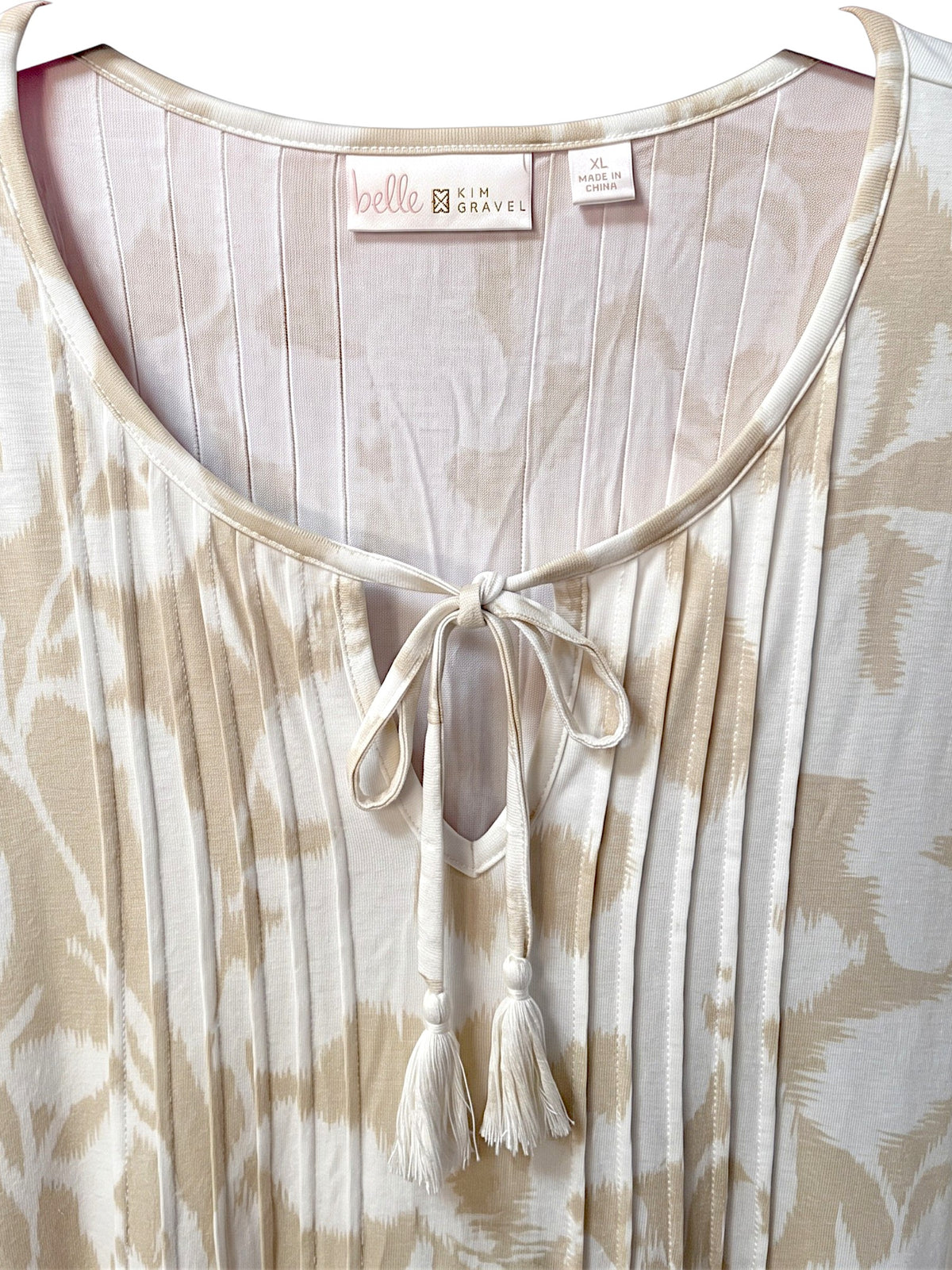 Belle by Kim Gravel  1/2 sleeve tie front Tee Shirt
