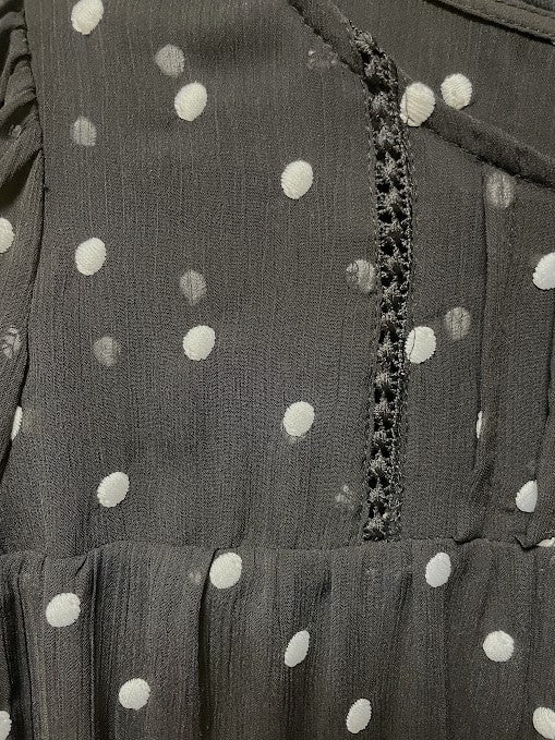 Altar'd State Sheer A- Line Embroidered Bubble Dot Mini Dress