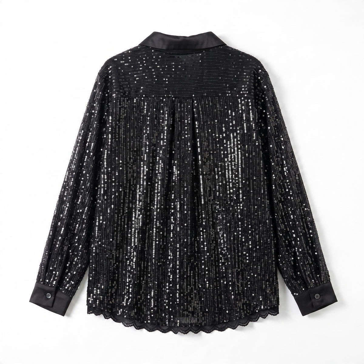 Torrid Sequin Black Long Sleeve Button Down Shirt
