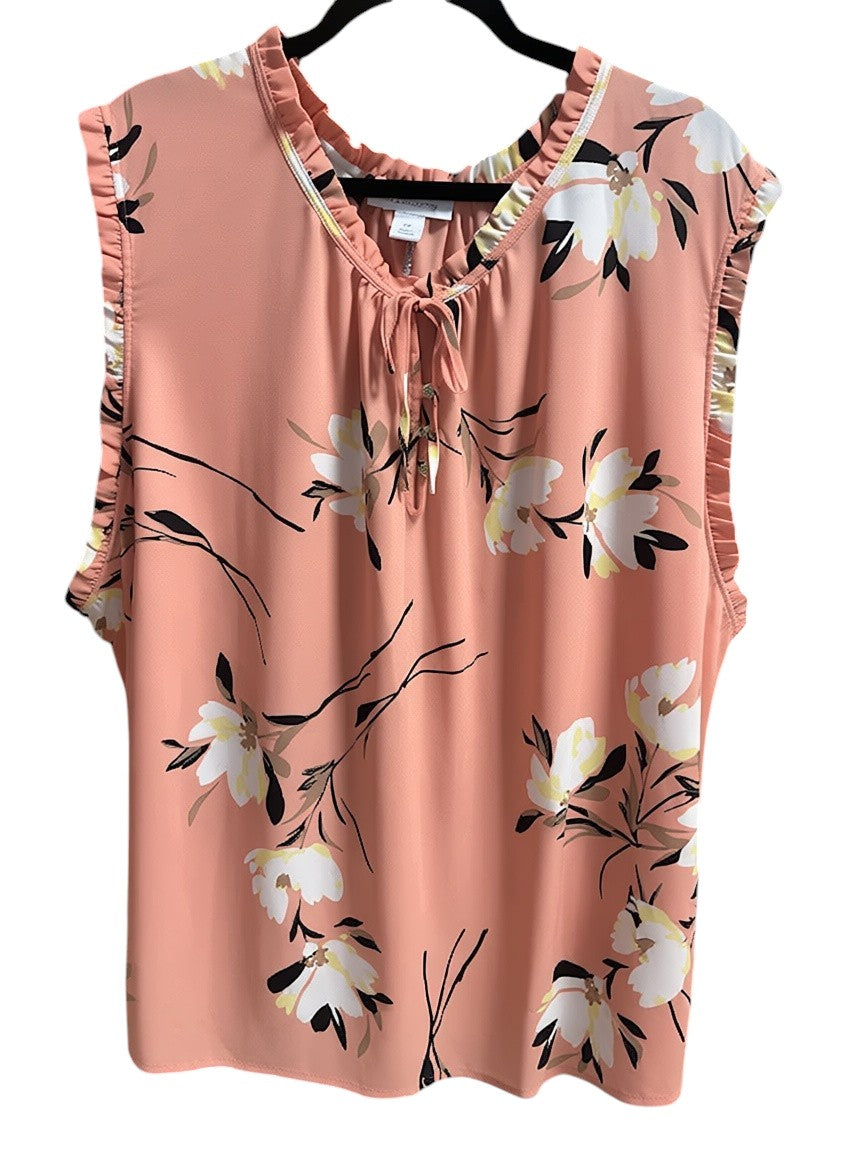Liz Claiborne Ruffle Sleevless Tank Blouse