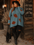 Leopard Cowgirl Mockneck Sweater Plus Sizes