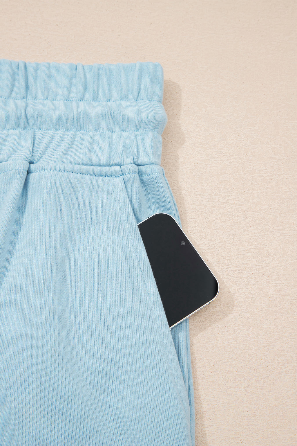 Blue Mist Ribbed Waist Top /Pull On Lounge Set