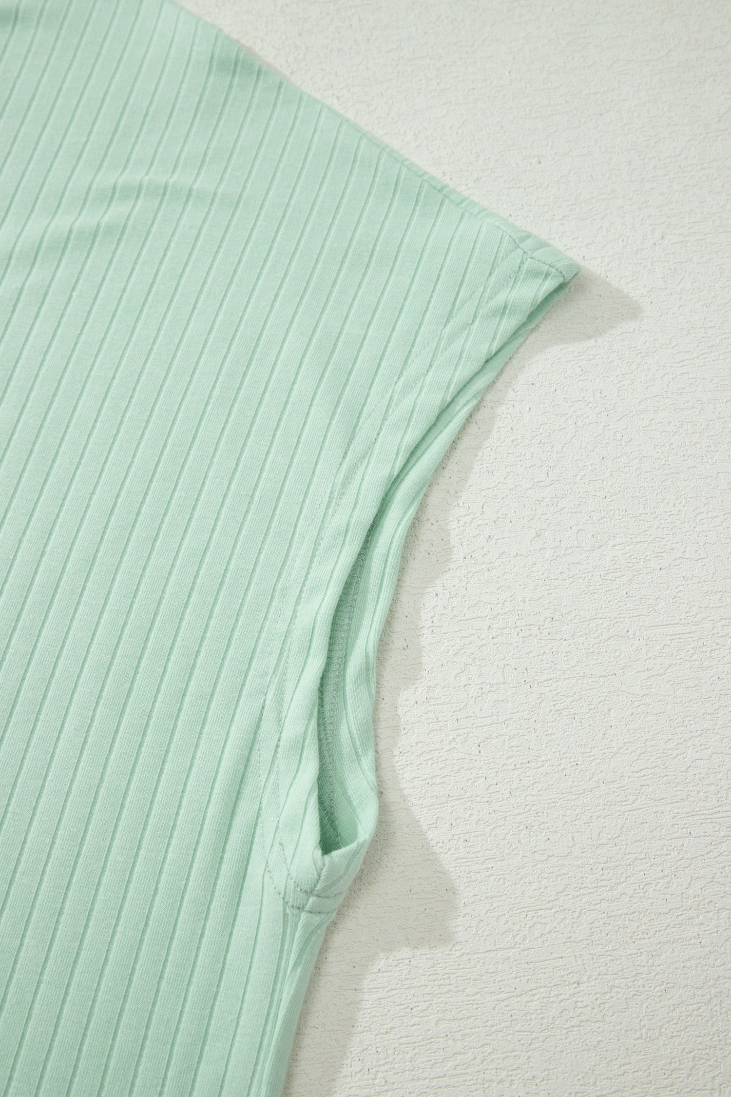Somethinguluv Aqua and Pink Ribbed Knit Short Set