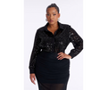 Torrid Sequin Black Long Sleeve Button Down Shirt